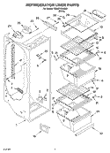 REFRIGERATOR LINER Diagram and Parts List for ED0GTKXKQ00  Whirlpool Refrigerator