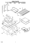 SHELF PARTS Diagram and Parts List for KTRP22EKBT02  KitchenAid Refrigerator