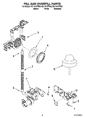 FILL AND OVERFILL PARTS Diagram and Parts List for DU1101XTPSA  Whirlpool Dishwasher