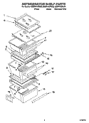REFRIGERATOR SHELF PARTS Diagram and Parts List for GD5RHAXRB00  Whirlpool Refrigerator