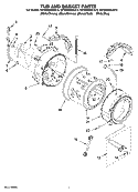 TUB AND BASKET PARTS Diagram and Parts List for WFW9400SWA10  Whirlpool Washer