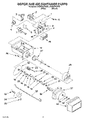 MOTOR AND ICE CONTAINER Diagram and Parts List for 4KSRS25CHW01  KitchenAid Refrigerator