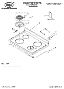 COOKTOP PARTS Diagram and Parts List for RME32301  Roper Range