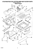 EVAPORATOR, ICE CUTTER GRID AND WATER PARTS Diagram and Parts List for KUIA15PLLS4  KitchenAid Ice Maker