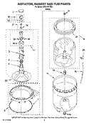 AGITATOR, BASKET AND TUB PARTS Diagram and Parts List for ATW4471TQ0  Whirlpool Washer