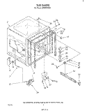 TUB , LITERATURE AND OPTIONAL Diagram and Parts List for DP6881XLP1  Whirlpool Dishwasher