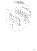 DOOR Diagram and Parts List for MHE13XKB0  Roper Microwave