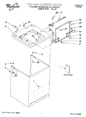 TOP AND CABINET, LITERATURE Diagram and Parts List for 7MLSQ8543JQ0  Whirlpool Washer