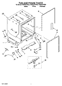 TUB AND FRAME PARTS Diagram and Parts List for KUDS03CTBL0  KitchenAid Dishwasher