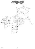 OVEN CAVITY PARTS Diagram and Parts List for YMT3110SHB0  Whirlpool Microwave