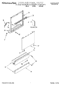 DOOR AND PANEL, LITERATURE Diagram and Parts List for KUDR25SHBT1  KitchenAid Dishwasher