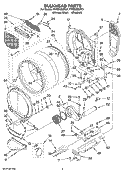 BULKHEAD PARTS Diagram and Parts List for YWED9500TU1  Whirlpool Dryer