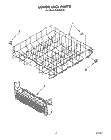 LOWER RACK Diagram and Parts List for KUDB220T6  KitchenAid Dishwasher