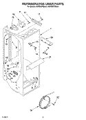 REFRIGERATOR LINER Diagram and Parts List for KSRB25FKBL01  KitchenAid Refrigerator