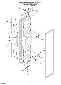 FREEZER DOOR PARTS Diagram and Parts List for 7ED5FTGXKT02  Whirlpool Refrigerator