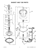 BASKET AND TUB PARTS Diagram and Parts List for 7MWTW1712AM0  Whirlpool Washer