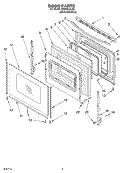 DOOR PARTS Diagram and Parts List for GR445LXLS0  Whirlpool Range