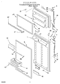 DOOR Diagram and Parts List for ET18PKXFN01  Whirlpool Refrigerator