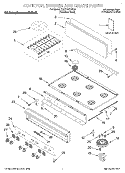 COOKTOP, BURNER AND GRATE PARTS Diagram and Parts List for KGCP467HSS1  KitchenAid Cooktop