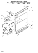 DOOR AND LATCH Diagram and Parts List for KUDS01FLBS0  Whirlpool Dishwasher