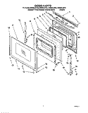 DOOR, OPTIONAL Diagram and Parts List for GR395LXGT2  Whirlpool Range