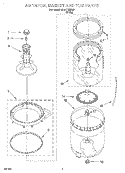 AGITATOR, BASKET AND TUB Diagram and Parts List for RAB4132HQ0  Whirlpool Washer