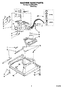 MACHINE BASE PARTS Diagram and Parts List for 6ALBR6245MW3  Whirlpool Washer