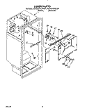 LINER Diagram and Parts List for RT20AKXZW01  Roper Refrigerator