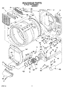 BULKHEAD PARTS Diagram and Parts List for 7MGGQ9800ML0  Whirlpool Dryer