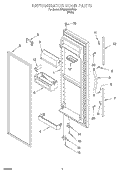 REFRIGERATOR DOOR Diagram and Parts List for 2VGD23DQFW00  Whirlpool Refrigerator