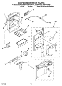 DISPENSER FRONT PARTS Diagram and Parts List for GC5NHAXSY01  Whirlpool Refrigerator
