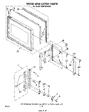 DOOR AND LATCH Diagram and Parts List for RM975PXLW0  Whirlpool Microwave Oven Combo