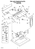 TOP AND CONSOLE PARTS Diagram and Parts List for YRES7645KQ1  Roper Dryer