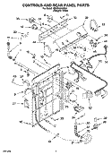 CONTROLS AND REAR PANEL PARTS Diagram and Parts List for 7MWT95500SQ0  Whirlpool Washer