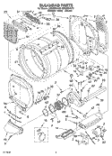 SECTION Diagram and Parts List for GEQ8821KT0  Whirlpool Dryer