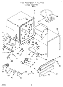 TUB ASSEMBLY Diagram and Parts List for DU400CWDB5  Whirlpool Dishwasher