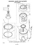 AGITATOR, BASKET AND TUB Diagram and Parts List for LA6400XPW5  Whirlpool Washer