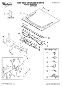 TOP AND CONSOLE PARTS Diagram and Parts List for WGD8410SW1  Whirlpool Dryer