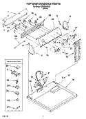 TOP AND CONSOLE PARTS Diagram and Parts List for CEDS984RQ1  Crosley Dryer