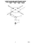 LOWER WASHARM AND STRAINER PARTS Diagram and Parts List for KUDP02SRSS1  KitchenAid Dishwasher