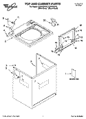 TOP AND CABINET PARTS Diagram and Parts List for LSN3000PG3  Whirlpool Washer
