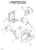 DISPENSER FRONT PARTS Diagram and Parts List for ED2PBEXTL00  Whirlpool Refrigerator