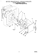 DRYER FRONT PANEL AND DOOR Diagram and Parts List for LTG5243DQ0  Whirlpool Washer Dryer Combo