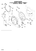 DOOR PARTS Diagram and Parts List for YGEW9200LQ1  Whirlpool Dryer