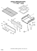 OVEN AND BROILER Diagram and Parts List for FGP300KN0  Roper Range