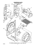 BULKHEAD Diagram and Parts List for LG7801XMW2  Whirlpool Dryer