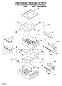 REFRIGERATOR SHELF PARTS Diagram and Parts List for KSSO36QMB01  KitchenAid Refrigerator