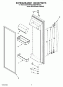 REFRIGERATOR DOOR PARTS Diagram and Parts List for 5ED2FHKXVQ00  Whirlpool Refrigerator