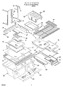 SHELF Diagram and Parts List for 3XARG493WP02  Whirlpool Refrigerator