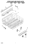 UPPER RACK AND TRACK PARTS Diagram and Parts List for DUL300XTLS2  Whirlpool Dishwasher